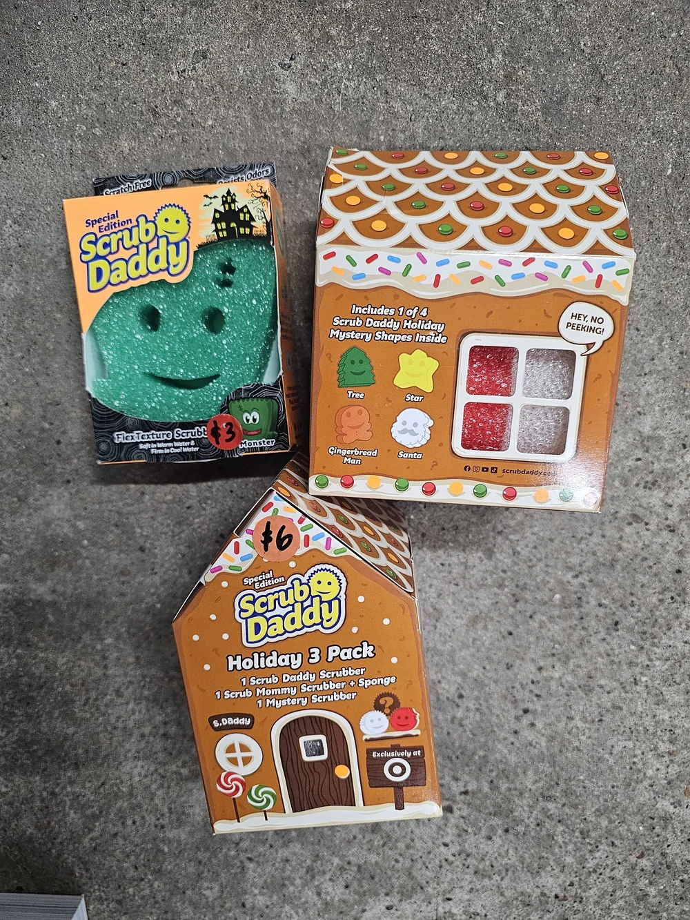 Scrub Daddy Holiday 3-Pack X2 & Special Edition Scrub Daddy (Green)